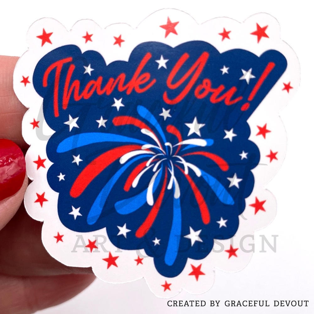 Thank You!- 2" (inches) Sticker (96ct.)  [GD146-96] - Picture 4 of 5